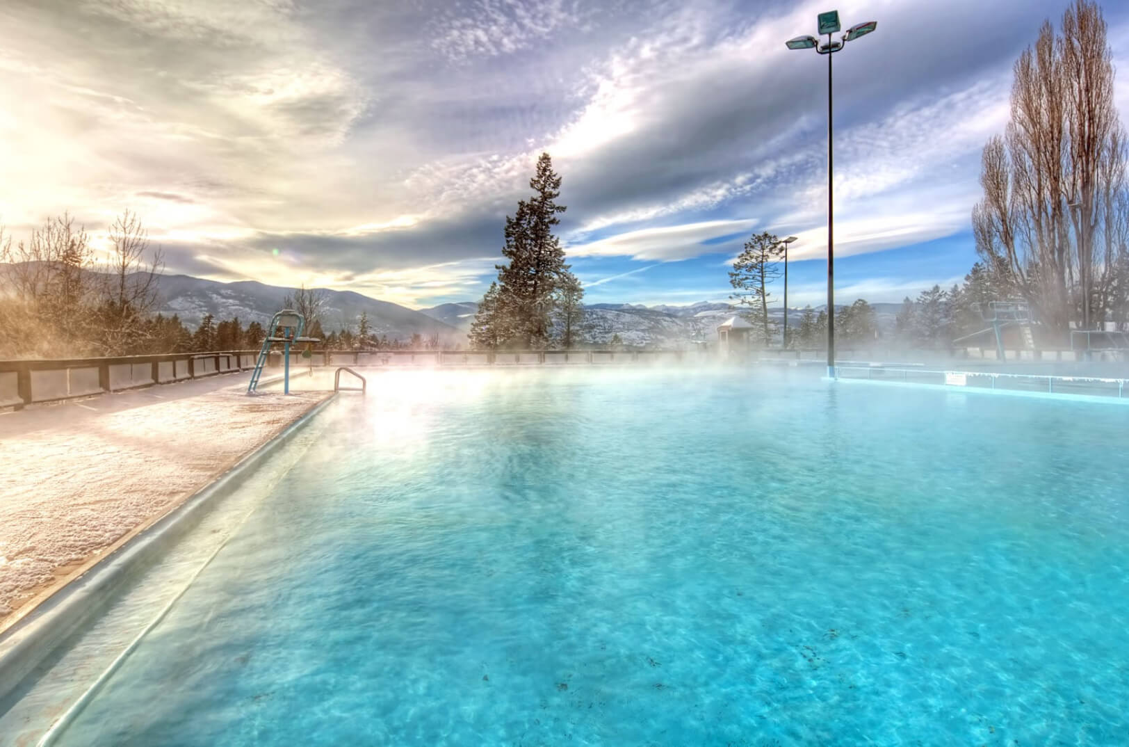 Pool filled with natural hot spring water in Fairmount